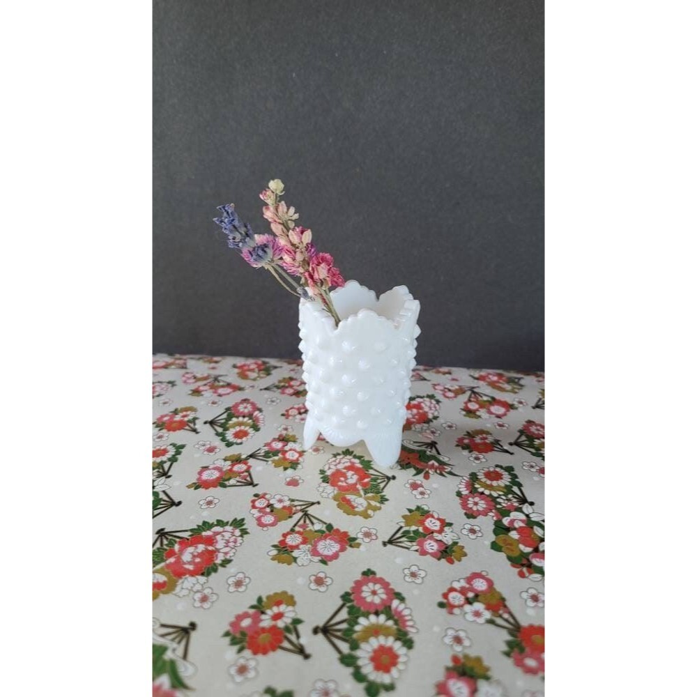 Milk Glass Footed Bud Vase